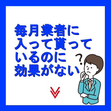 毎月業者に入ってもらっているに効果がない